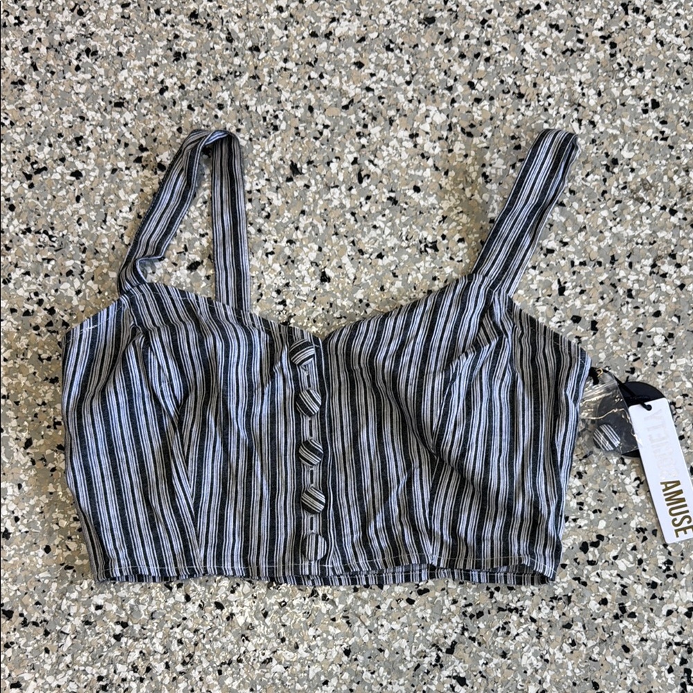 Amuse Society Island Time Woven Crop Top